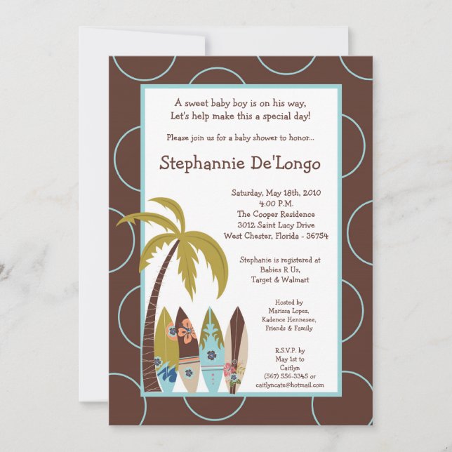 invitación de Baby Shower de los tableros de (Anverso)