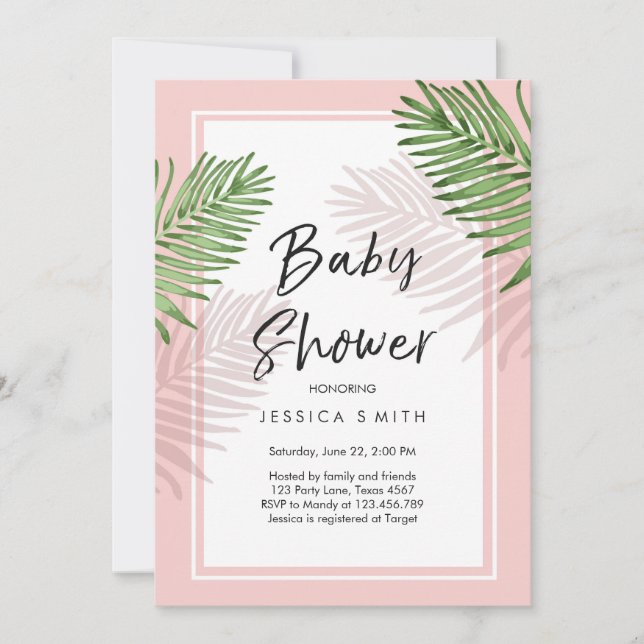 Invitación de Baby Shower de los Trópicos Tropical (Anverso)