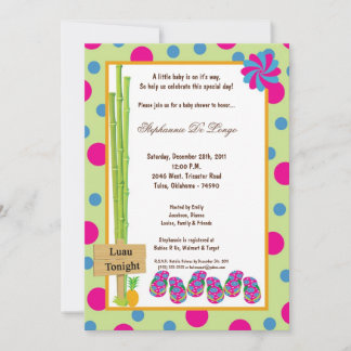Invitación de Baby Shower de Luau de 5 horas al dí