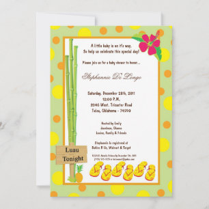 Invitación de Baby Shower de Luau de 5 horas al dí