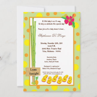 Invitación de Baby Shower de Luau de 5 horas al dí