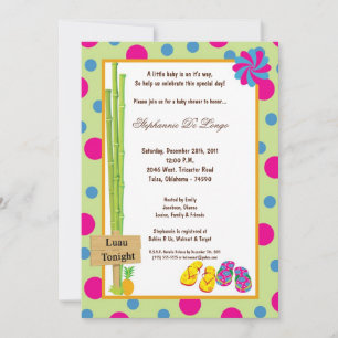 Invitación de Baby Shower de Luau de 5 horas al dí