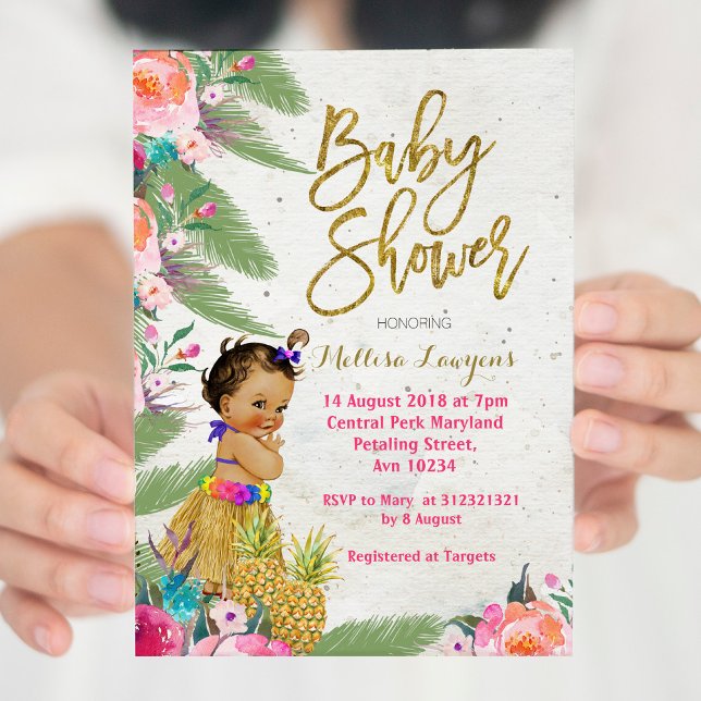 Invitación de Baby Shower de Luau Hawaiian (Subido por el creador)