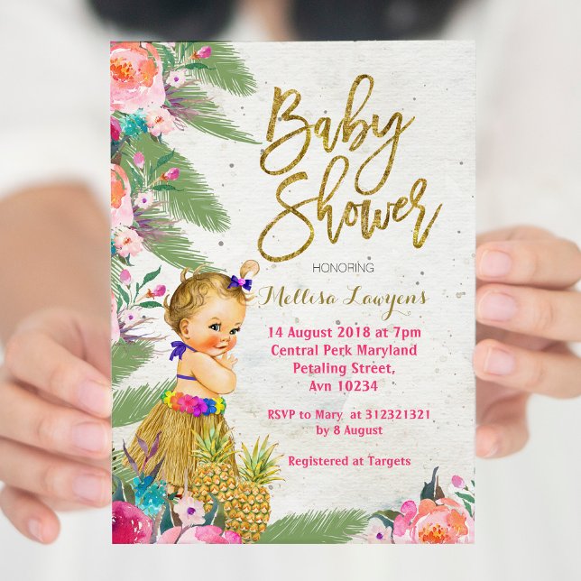 Invitación de Baby Shower de Luau Hawaiian (Subido por el creador)