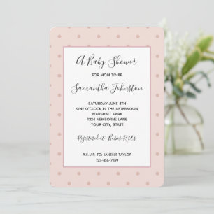 Invitación de Baby Shower de lunares rosados femen