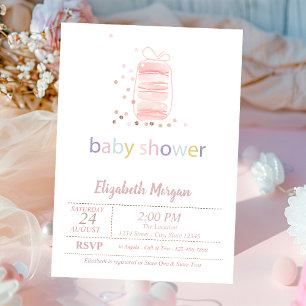 Invitación de Baby Shower de Macarons Franceses