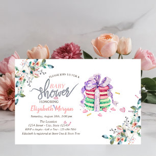 Invitación de Baby Shower de Macarons Franceses Fl