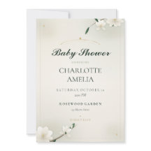 Invitación de Baby Shower de Magnolia Blanca