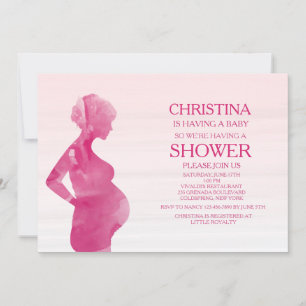 Invitación de Baby Shower de Mamá A Ser Rosa