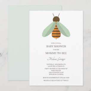 Invitación de Baby Shower de Mamá Abejorro a Bebé
