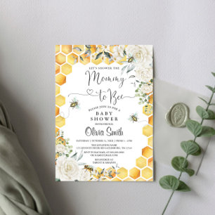 Invitación de Baby Shower de mami to bebe floral b