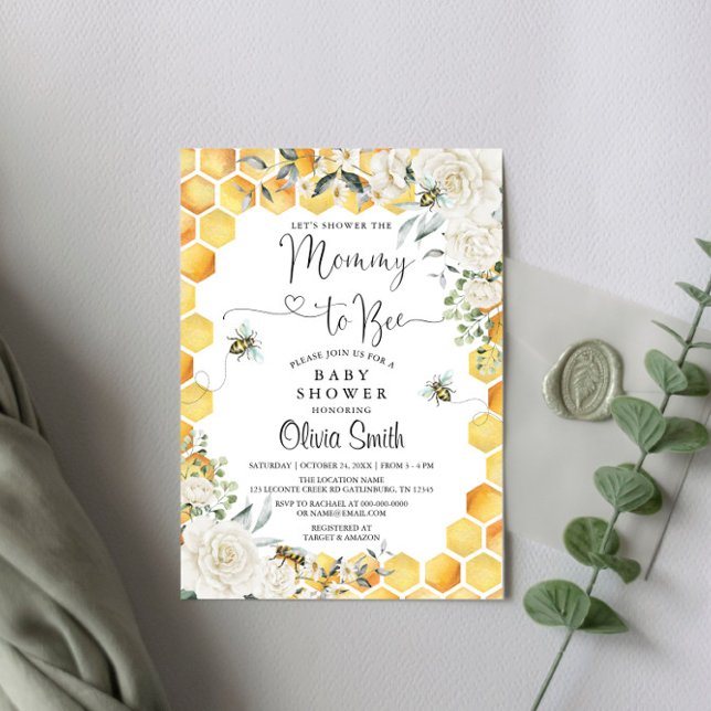 Invitación de Baby Shower de mami to bebe floral b (Subido por el creador)