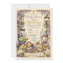 Invitación de Baby Shower de Mardi Gras | Ba Nueva