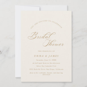Invitación de Baby Shower de Marfil y Oro con Enca