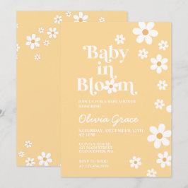 Invitación de baby shower de margarita amarilla Ba