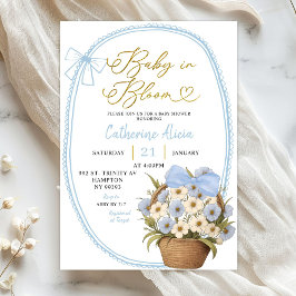 Invitación de baby shower de margarita con lazo az