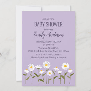Invitación de baby shower de margarita linda en pú