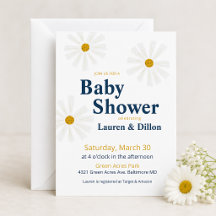 Invitación de baby shower de margarita primaveral