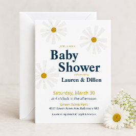 Invitación de baby shower de margarita primaveral