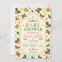 Invitación de Baby Shower de Mariposa Colorida