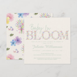 Invitación de Baby Shower de Mariposa Floral Baby 
