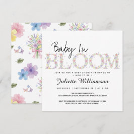 Invitación de Baby Shower de Mariposa Floral Baby 