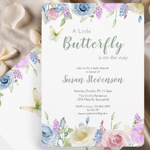Invitación de Baby Shower de Mariposa Neutral en c