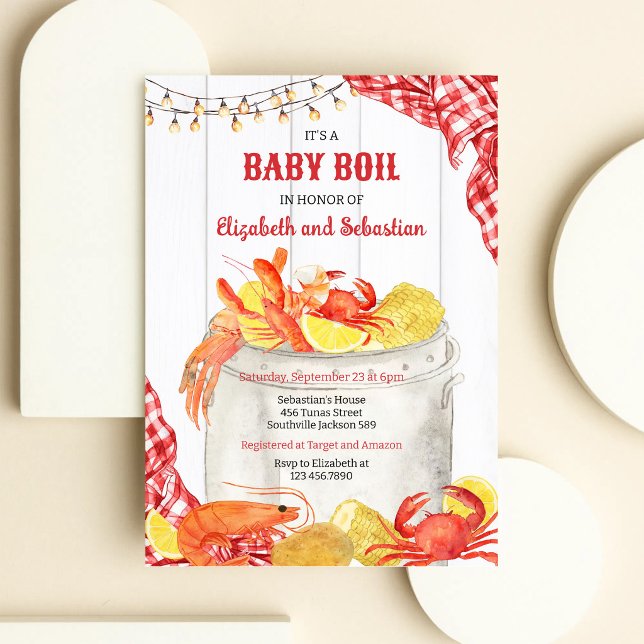 Invitación de baby shower de mariscos con cangrejo (Subido por el creador)