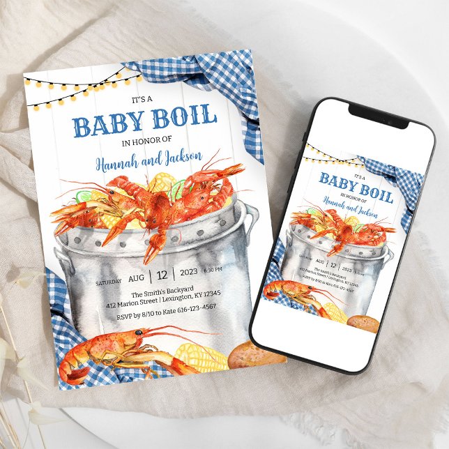 Invitación de baby shower de mariscos para hervir  (Subido por el creador)
