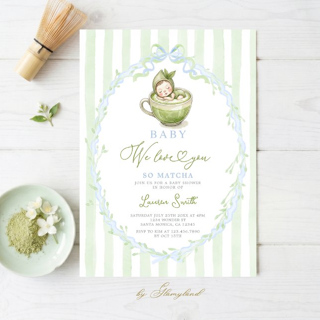 Invitación de Baby Shower de Matcha (Subido por el creador)