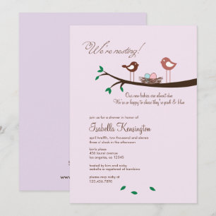 Invitación de Baby Shower de mellizos de huevo ros