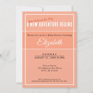 Invitación de baby shower de melocotón 'Comienza u