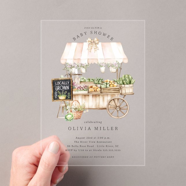 Invitación de Baby Shower de mercado local (Insitu (portátil))