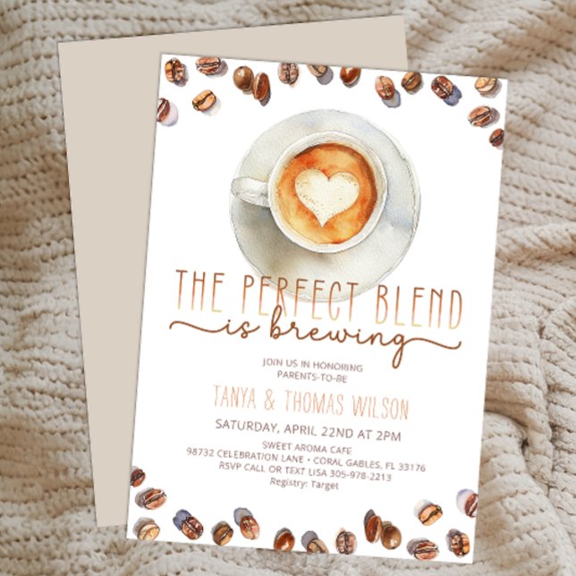 Invitación de Baby Shower de mezcla perfecta | Tem (The Perfect Blend Baby Shower Invitation)