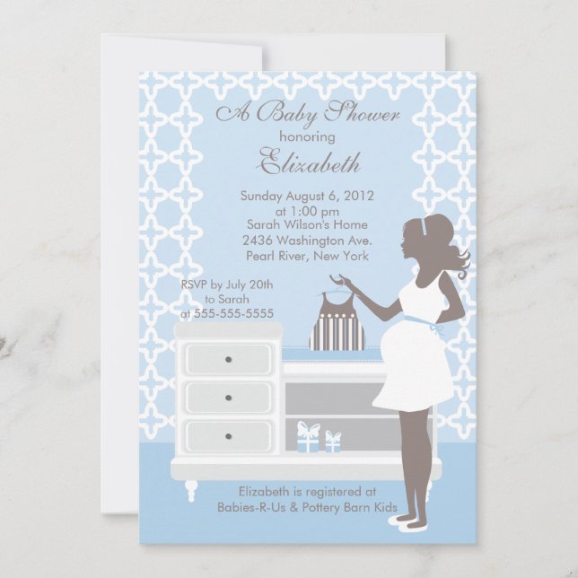 Invitación de Baby Shower de Mod Mom Baby Boy (Anverso)