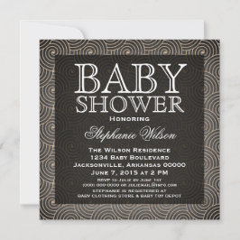 Invitación de Baby Shower de Mod Swirls, Beige