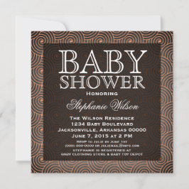 Invitación de Baby Shower de Mod Swirls, Coral