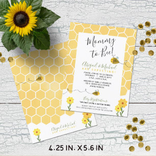 Invitación de Baby Shower de Mommy to Bee