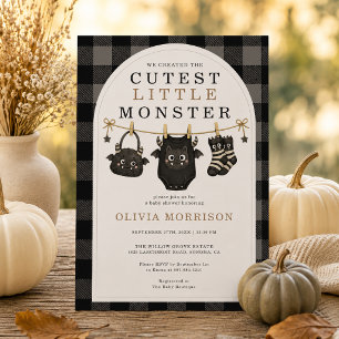 Invitación de Baby Shower de Monstruo de Halloween
