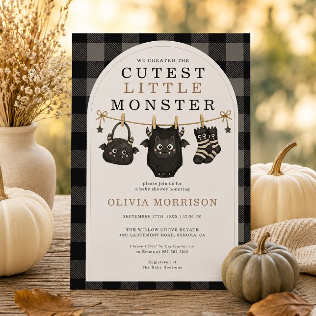 Invitación de Baby Shower de Monstruo de Halloween (Subido por el creador)