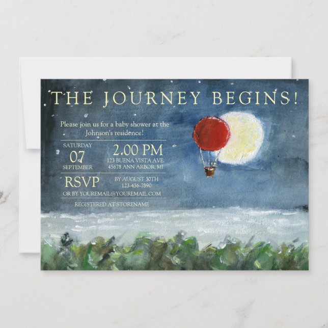 Invitación de Baby Shower de Moon Eclipse (Anverso)