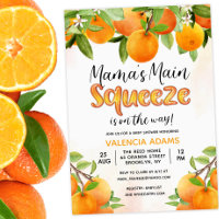 Invitación de baby shower de naranja Main Squeeze