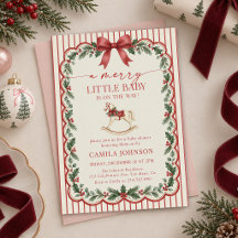 Invitación de Baby Shower de Navidad Alegre