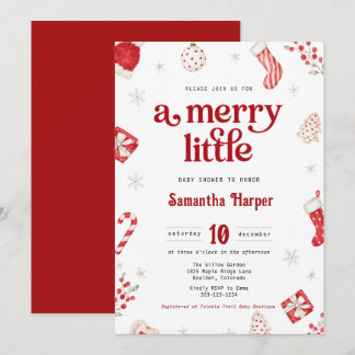 Invitación de Baby Shower de Navidad | Bebé Pequeñ