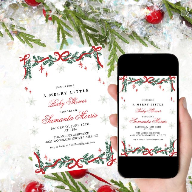 Invitación de Baby Shower de Navidad de Invierno | (Subido por el creador)
