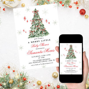 Invitación de Baby Shower de Navidad de Invierno