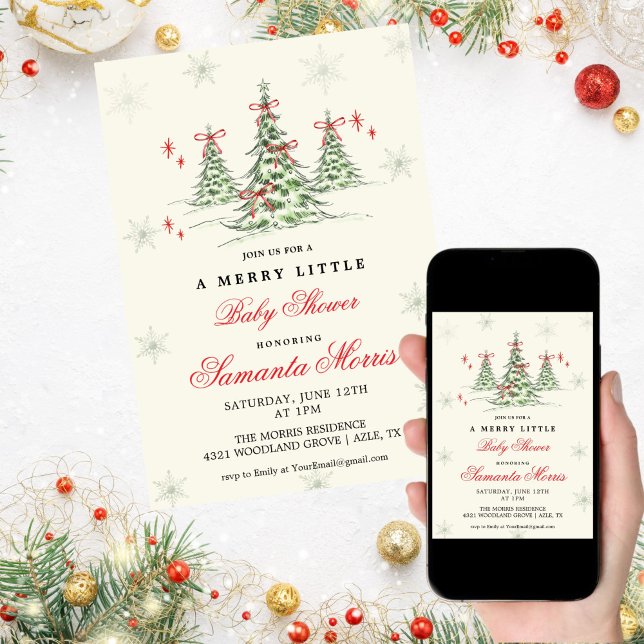 Invitación de Baby Shower de Navidad de Invierno | (Subido por el creador)