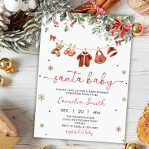 Invitación de Baby Shower de Navidad de Invierno S