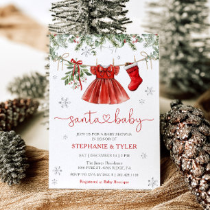 Invitación de Baby Shower de Navidad de Invierno S