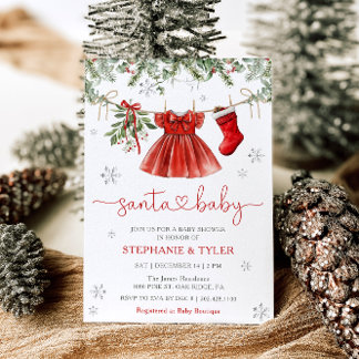 Invitación de Baby Shower de Navidad de Invierno S